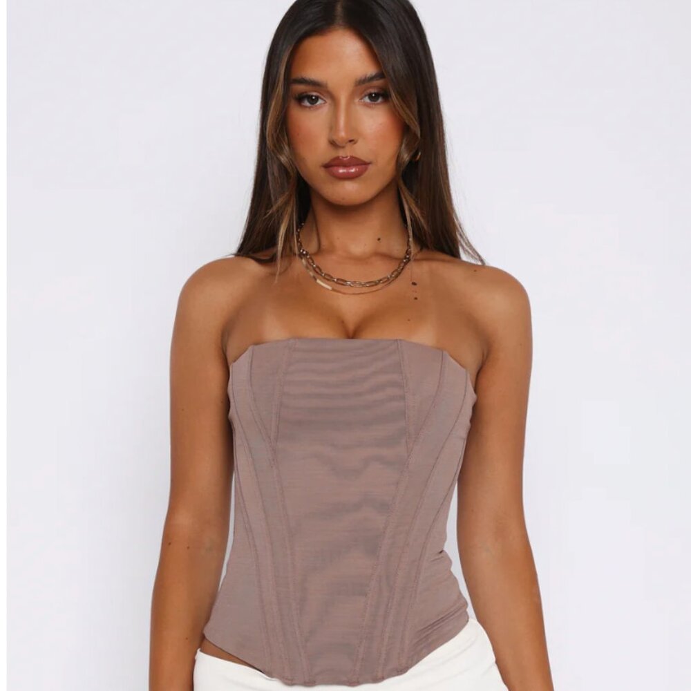 White Fox Boutique Feeling Fun Bustier Mocha